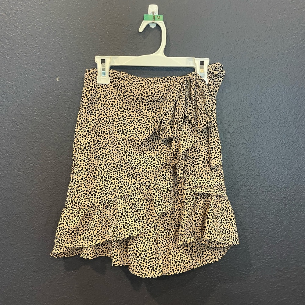 Cute Front Tie Cheetah Print Mini Skirt